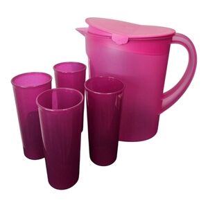 Pink Pitcher and Tumbler Set